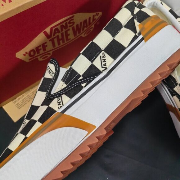 VANS Era Stacked Checkerboard Slip On Canvas Shoes - Picture 2 of 5